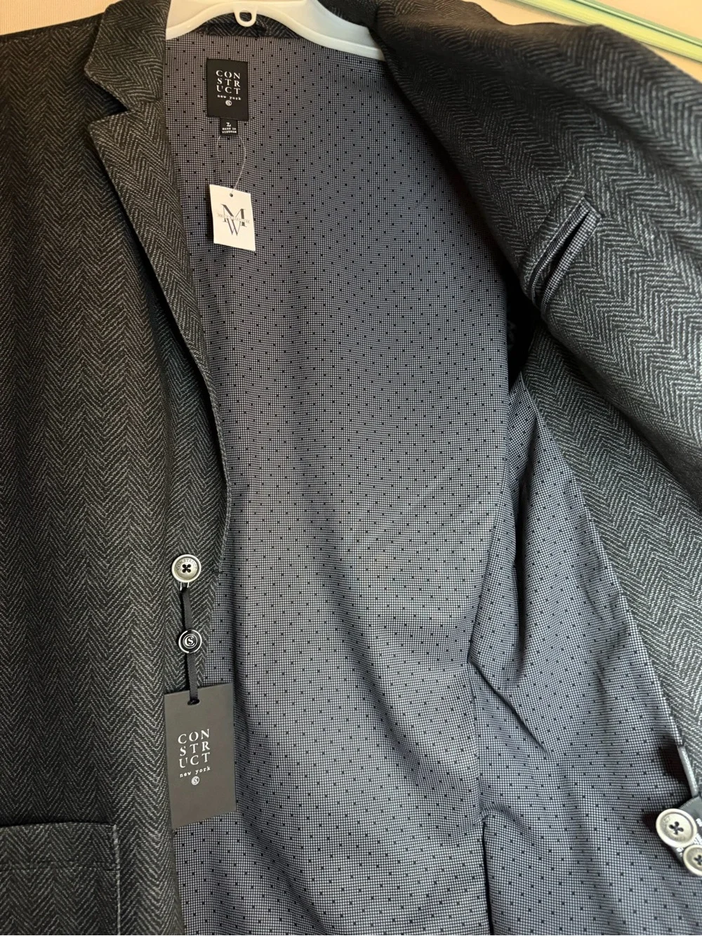 N/A gray herringbone